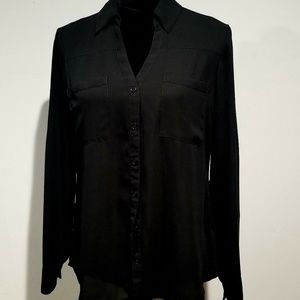 Black long flowing button down